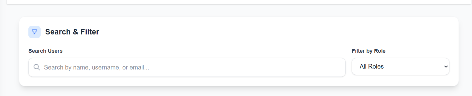 Search and Filter Toolbar